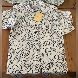 NWT Linea by Louis Dell'Olio Black and White Floral Tunic 2X